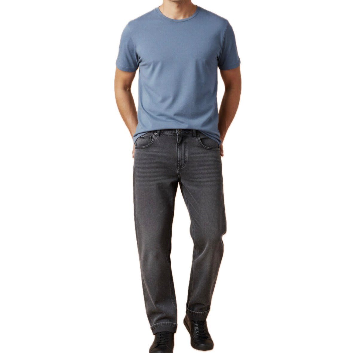 BANNED Regular Fit Denim Pants (Dark Gray)