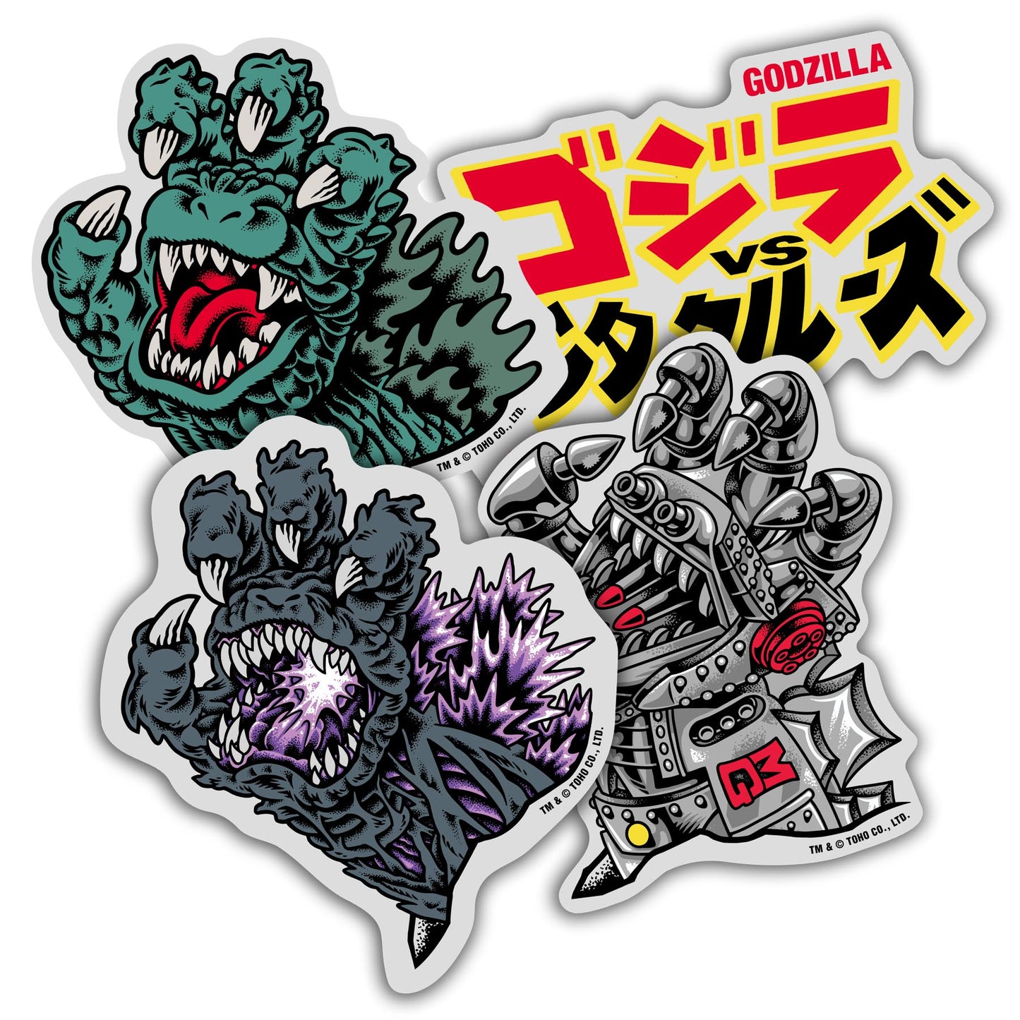 Santa Cruz x Godzilla Clear Mylar Sticker Assorted 4pk