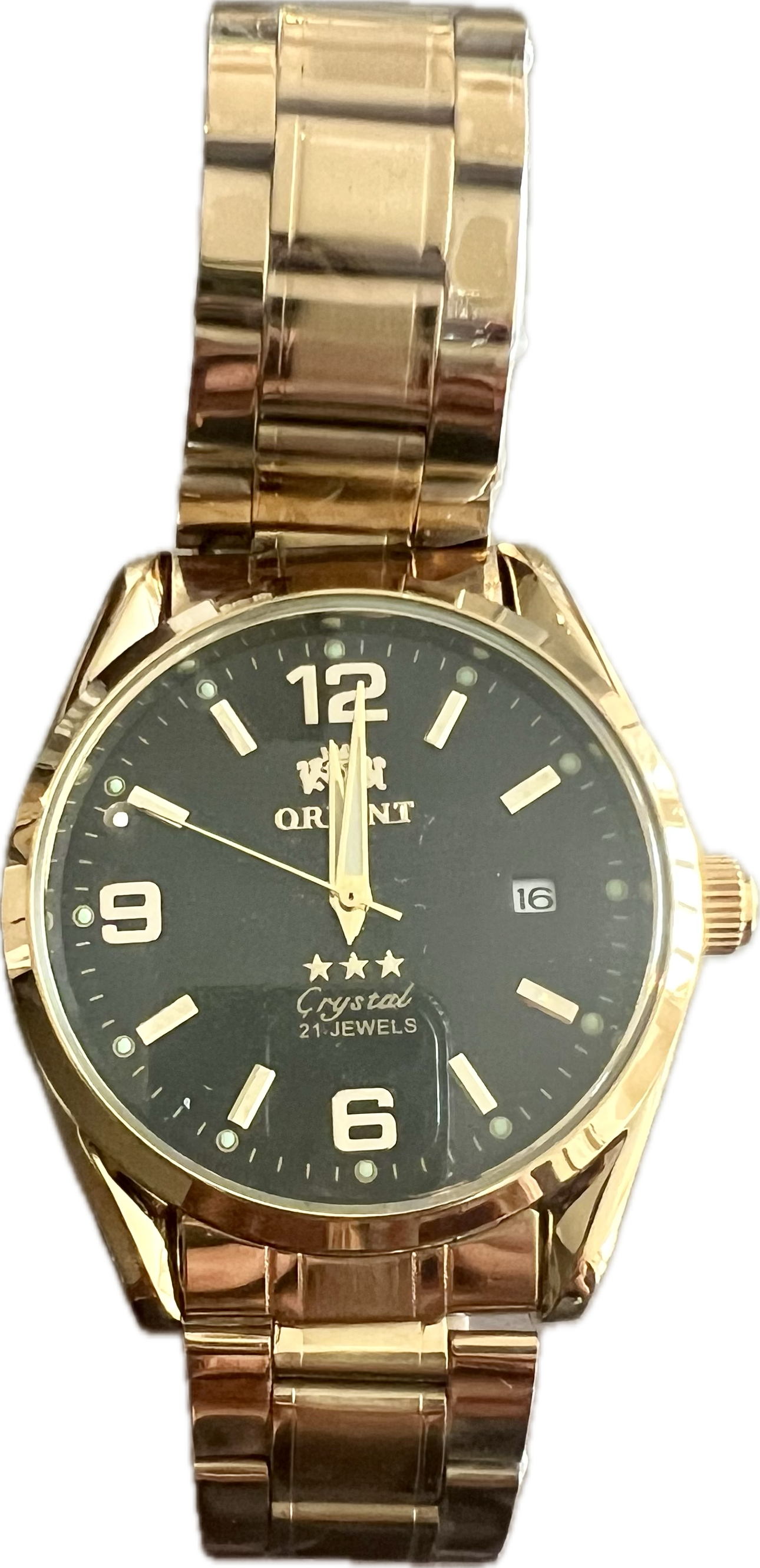 Orient Gold Black Dial Automatic  movement watch