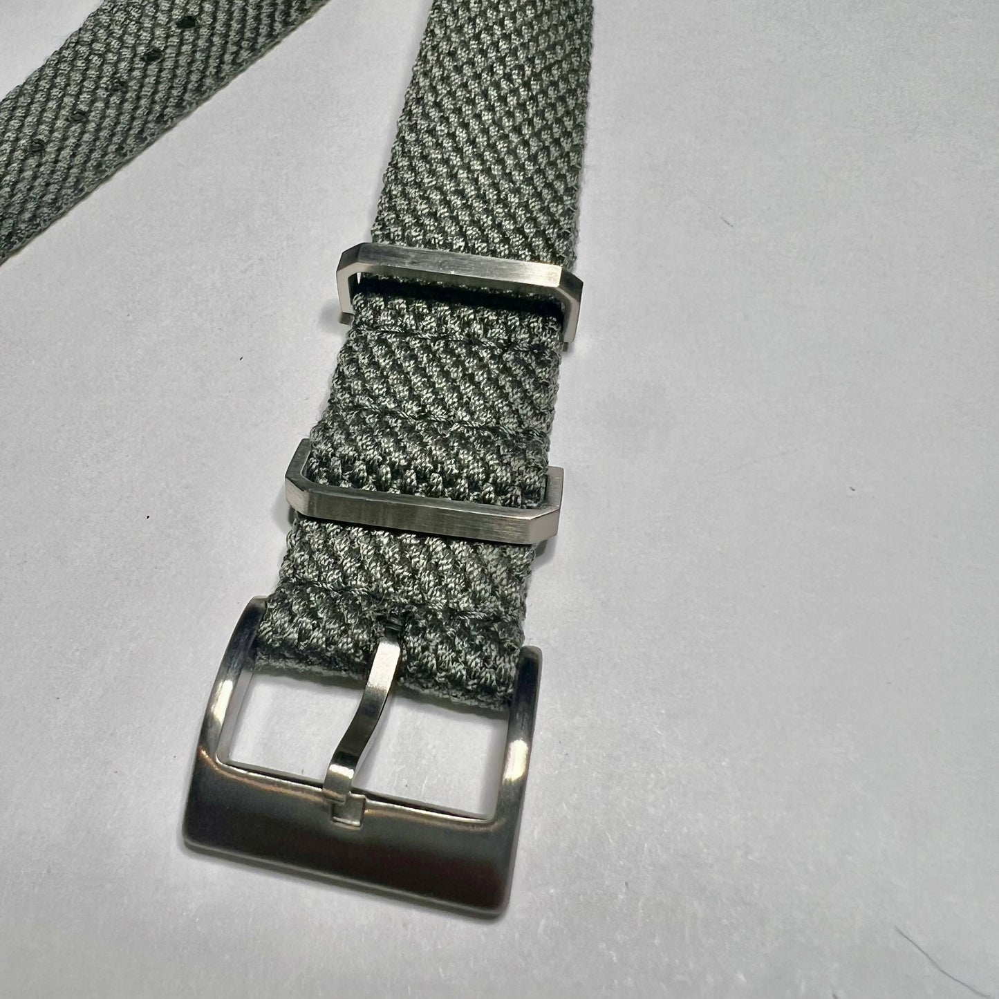Gray Woven 20mm Nylon NATO Brushed SS Strap