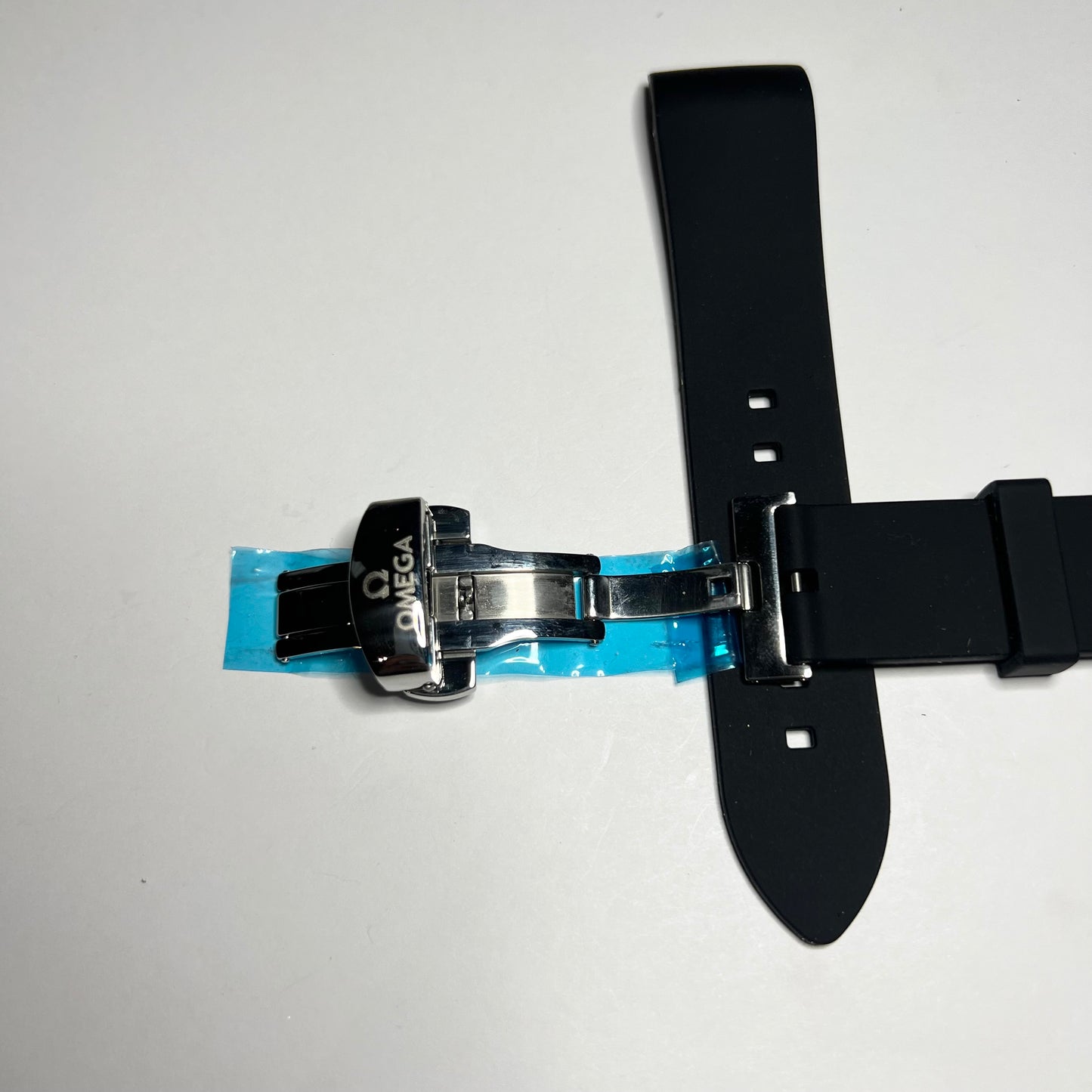 Omega 21mm Rubber & Deployment StainlessSteel  Buckle Strap