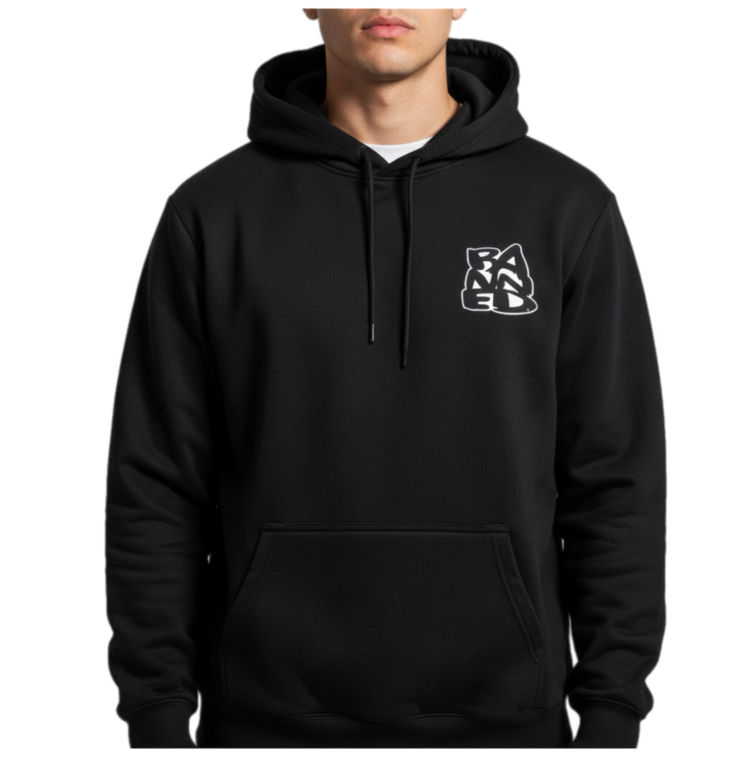 BANNED Stacked Black Pullover Hoodie