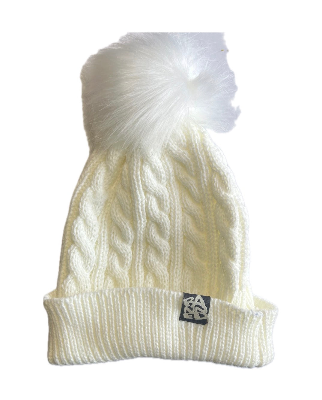 BANNED® White PomPom Beanie