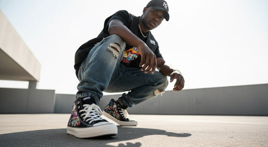 BANNED Canvas High Top "Mosaic" Shoes