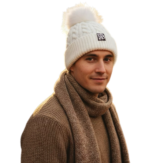 BANNED® White PomPom Beanie