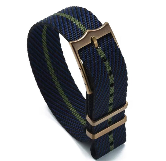 Tudor Style Nato Navy/Olive Bronze Buckle 20MM NATO strap
