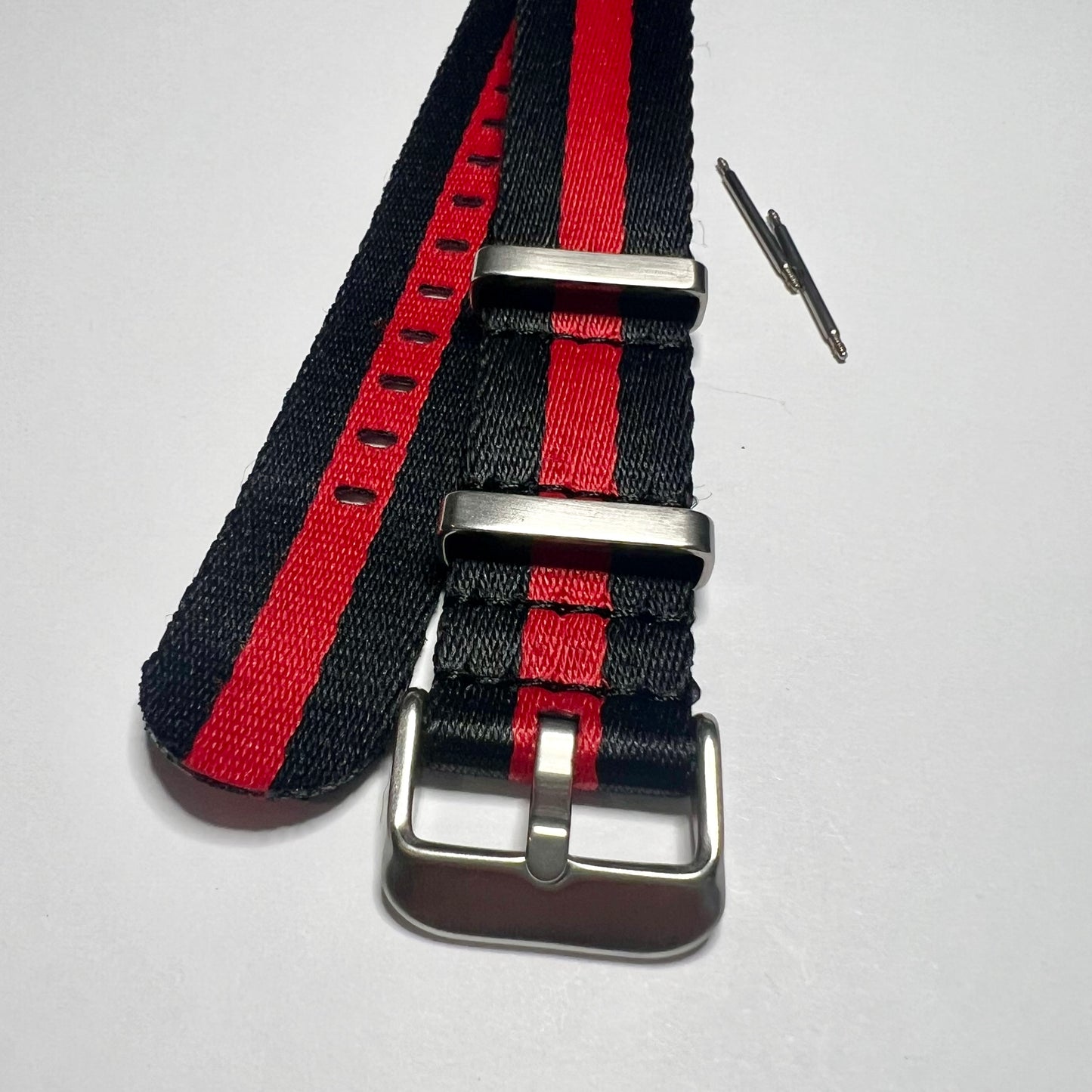 Red Navy wide Stripe  20mm Nylon NATO  Strap