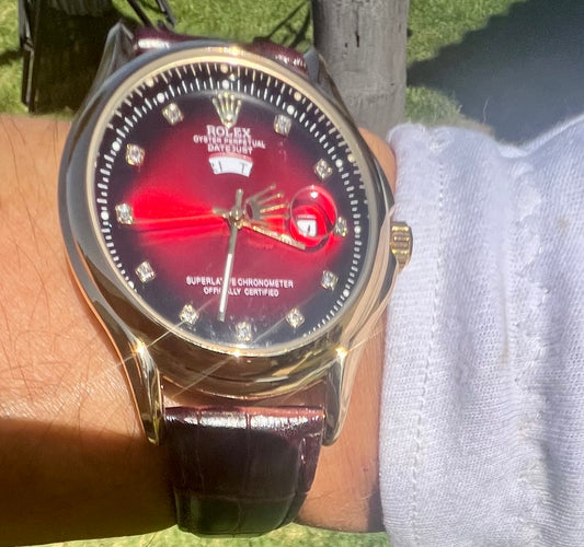 New Luxury Big Seconds Crown Automatic Leather strap All Colors