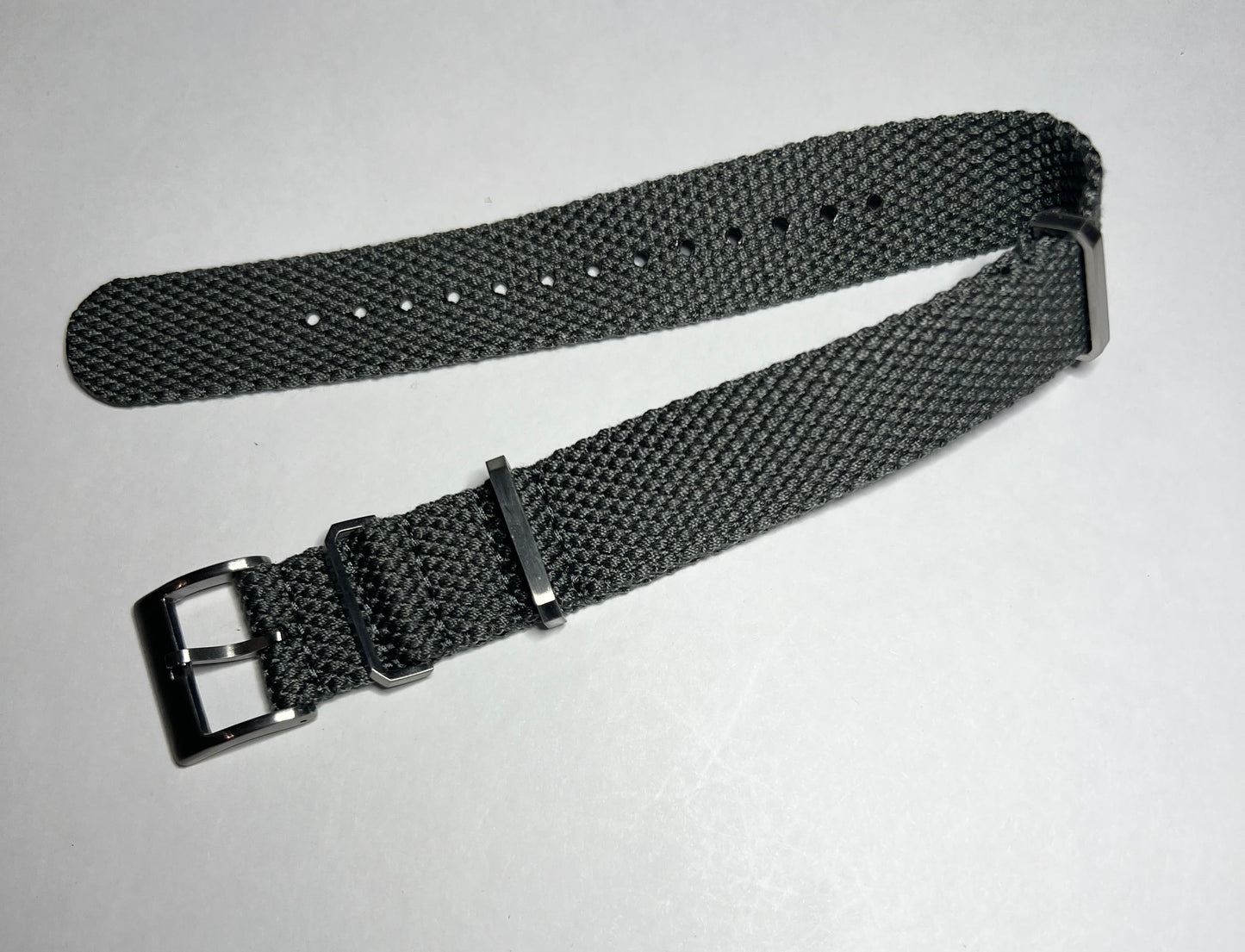 Gray Woven 20mm Nylon NATO Brushed SS Strap