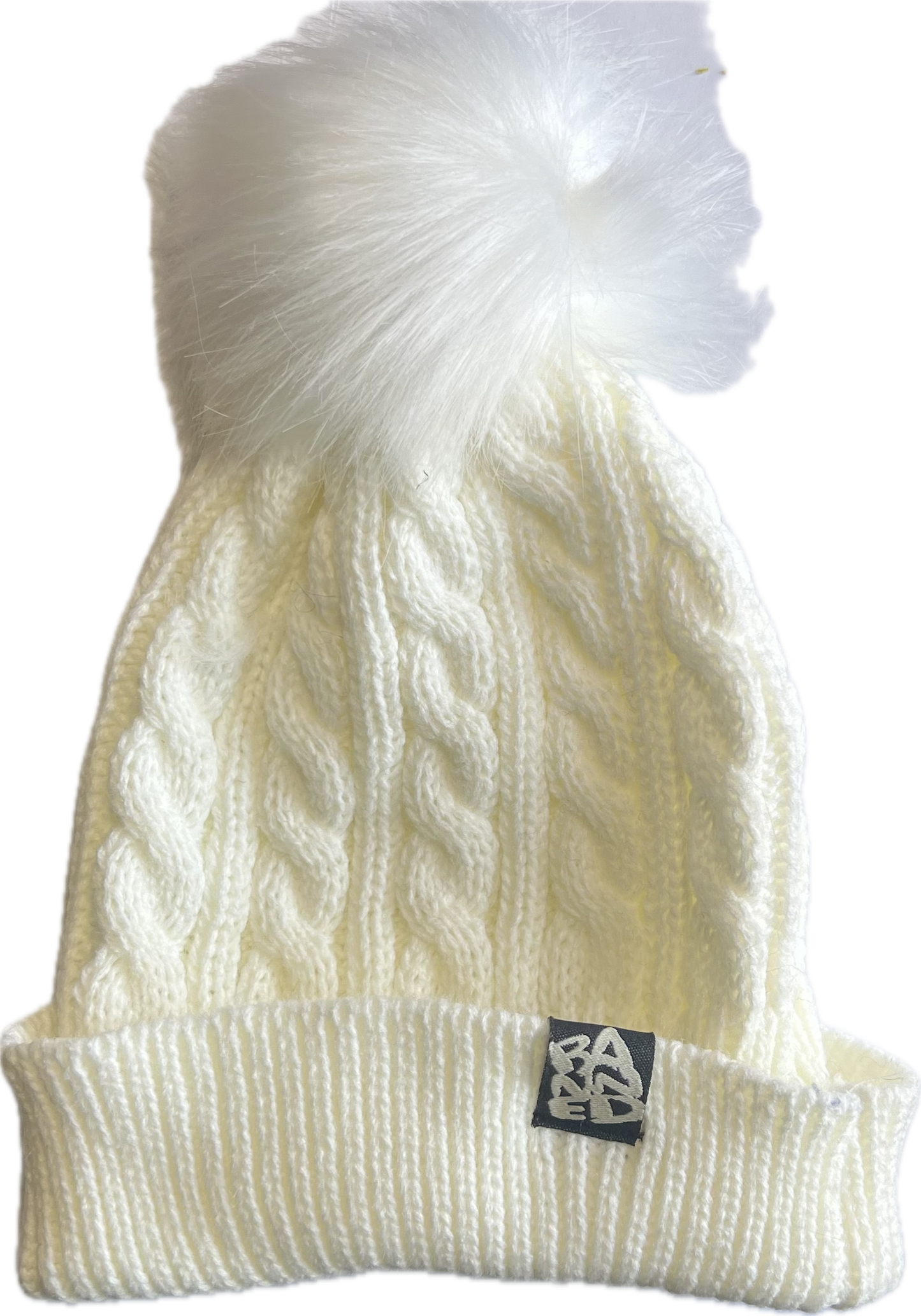 BANNED® White PomPom Beanie