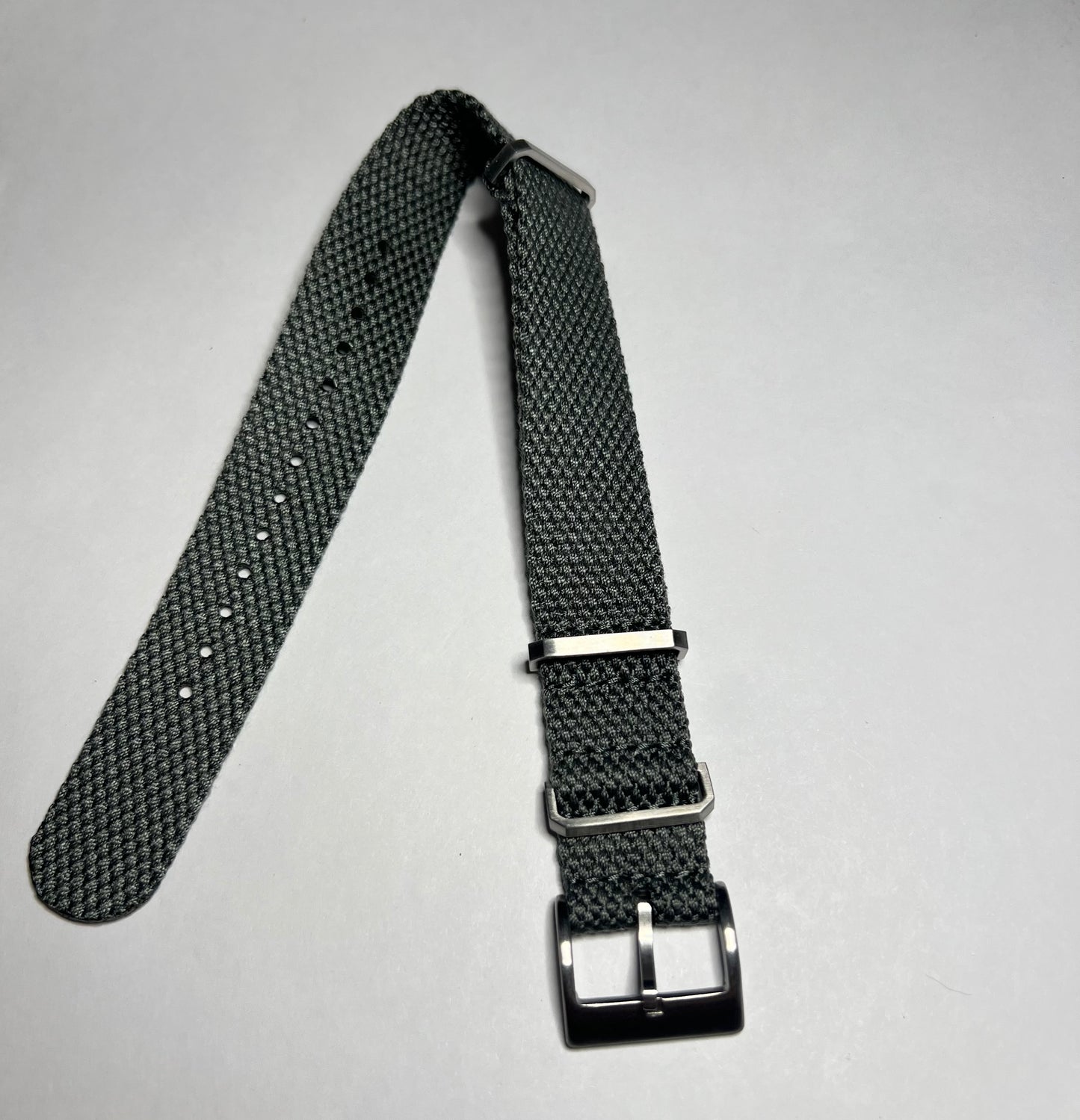 Gray Woven 20mm Nylon NATO Brushed SS Strap