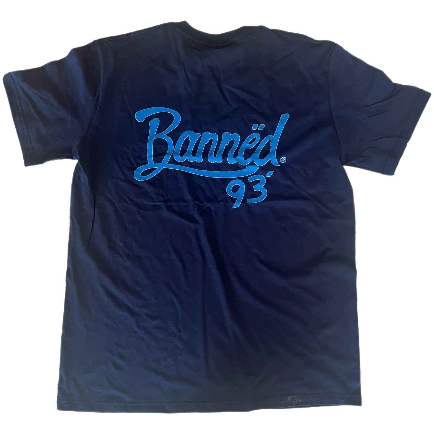 BANNED Navy Script T-shirt
