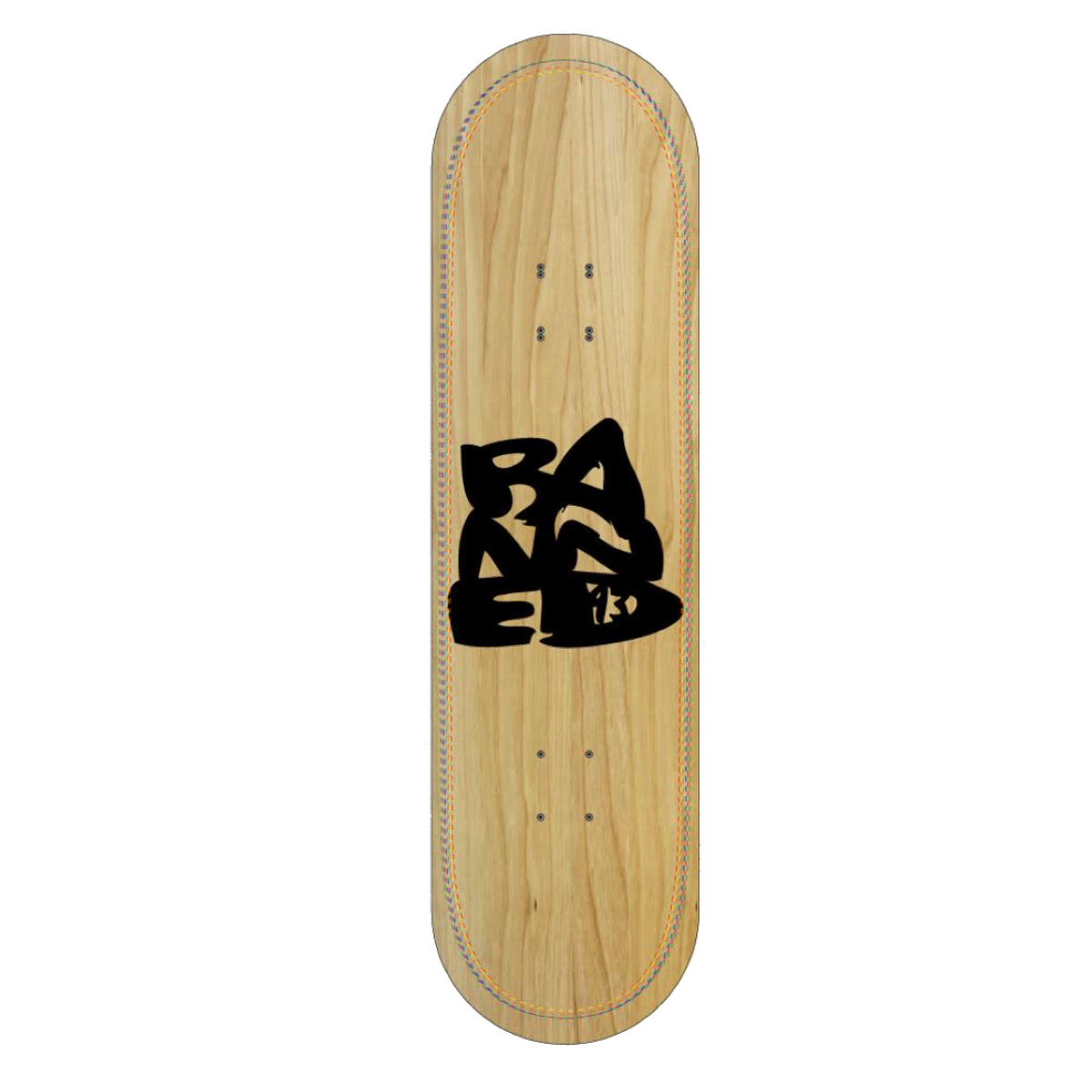 BANNED Stacked Over Natural Wood Skateboard Deck