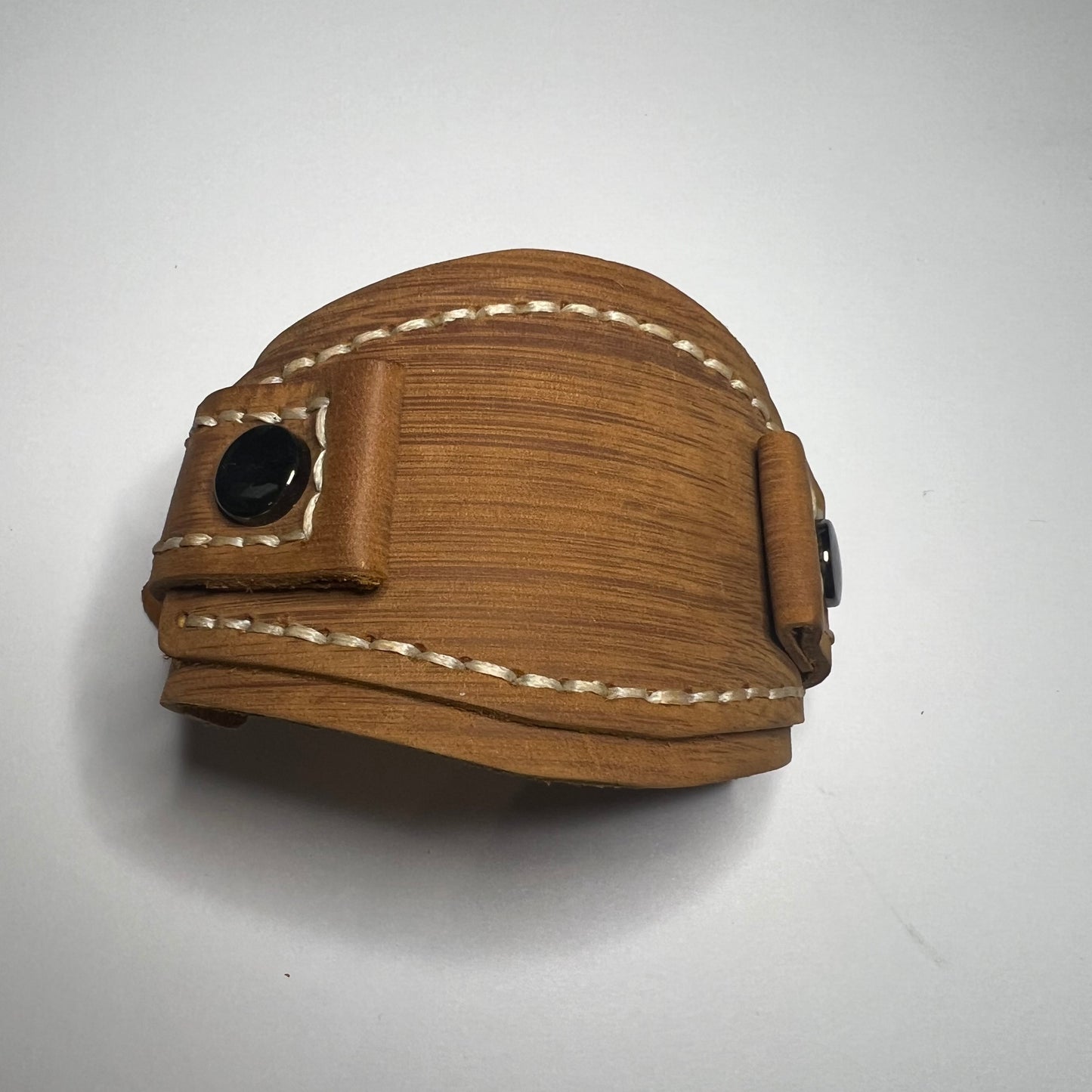 Bund Biker Punk Watch Strap Camel color Genuine Italian buttero Leather