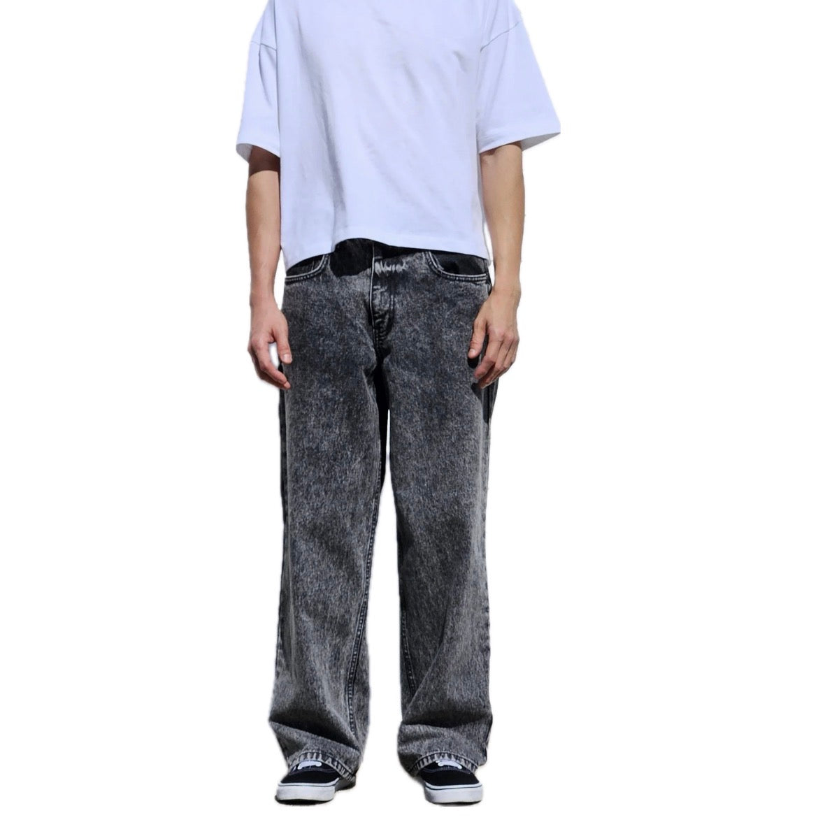 BANNED Baggy Black Denim Acid Wash Pants