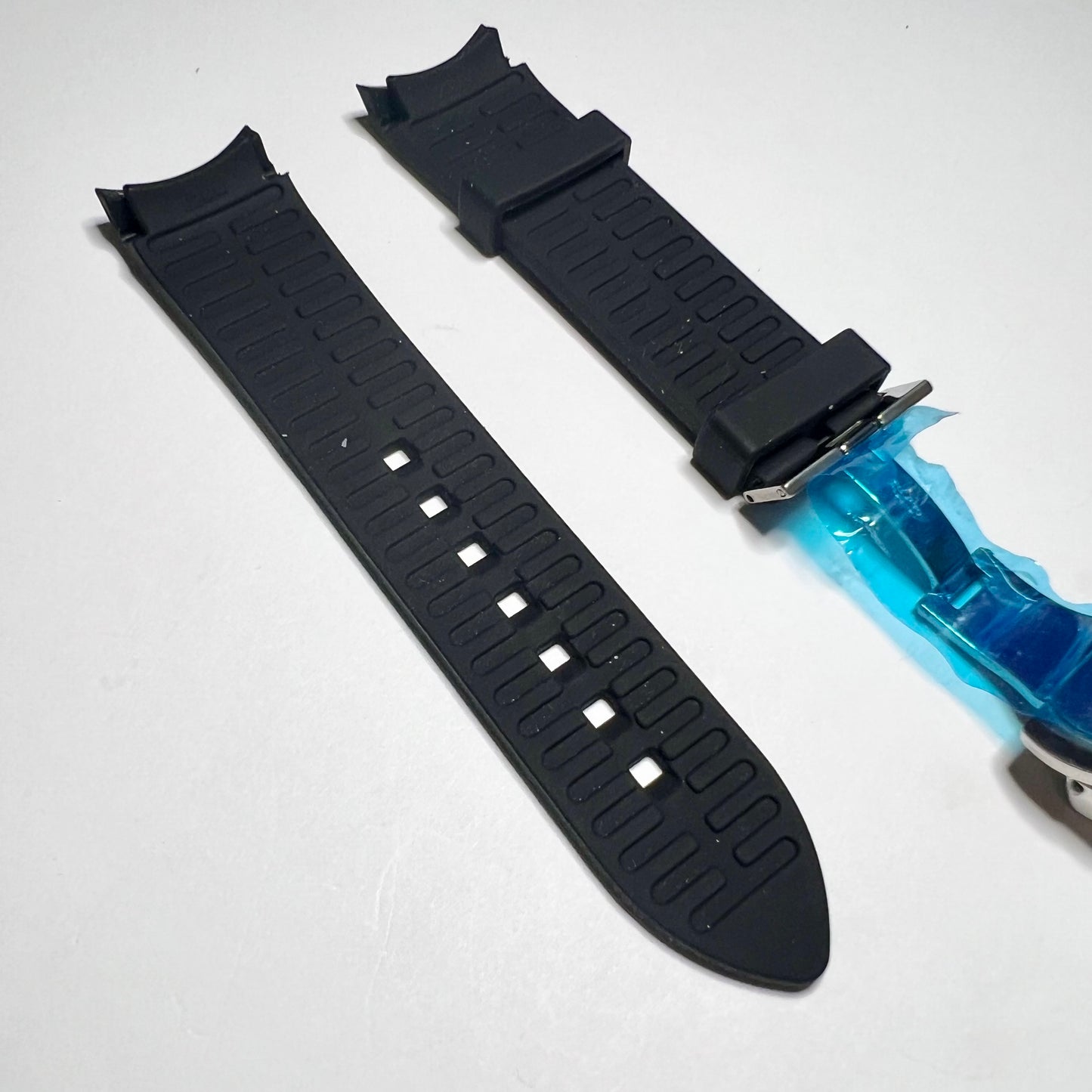 Omega 21mm Rubber & Deployment StainlessSteel  Buckle Strap