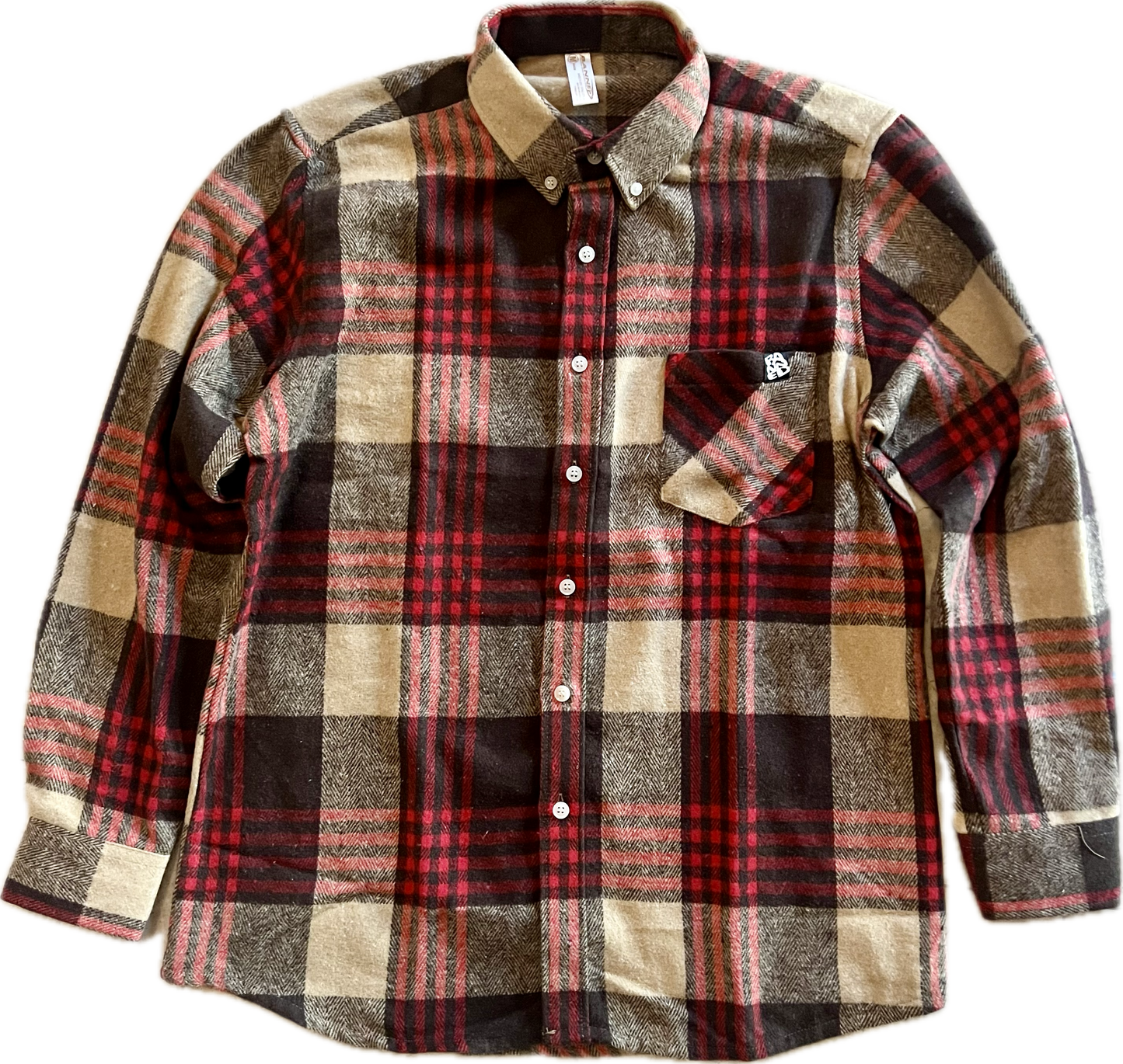 BANNED Summit Red Tan Flannel Button Shirt