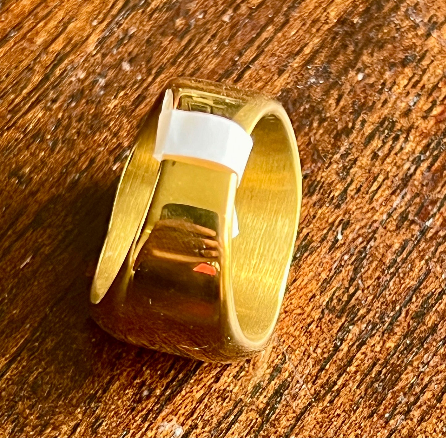 BANNED Capital Gold Plated Ring US Size 9