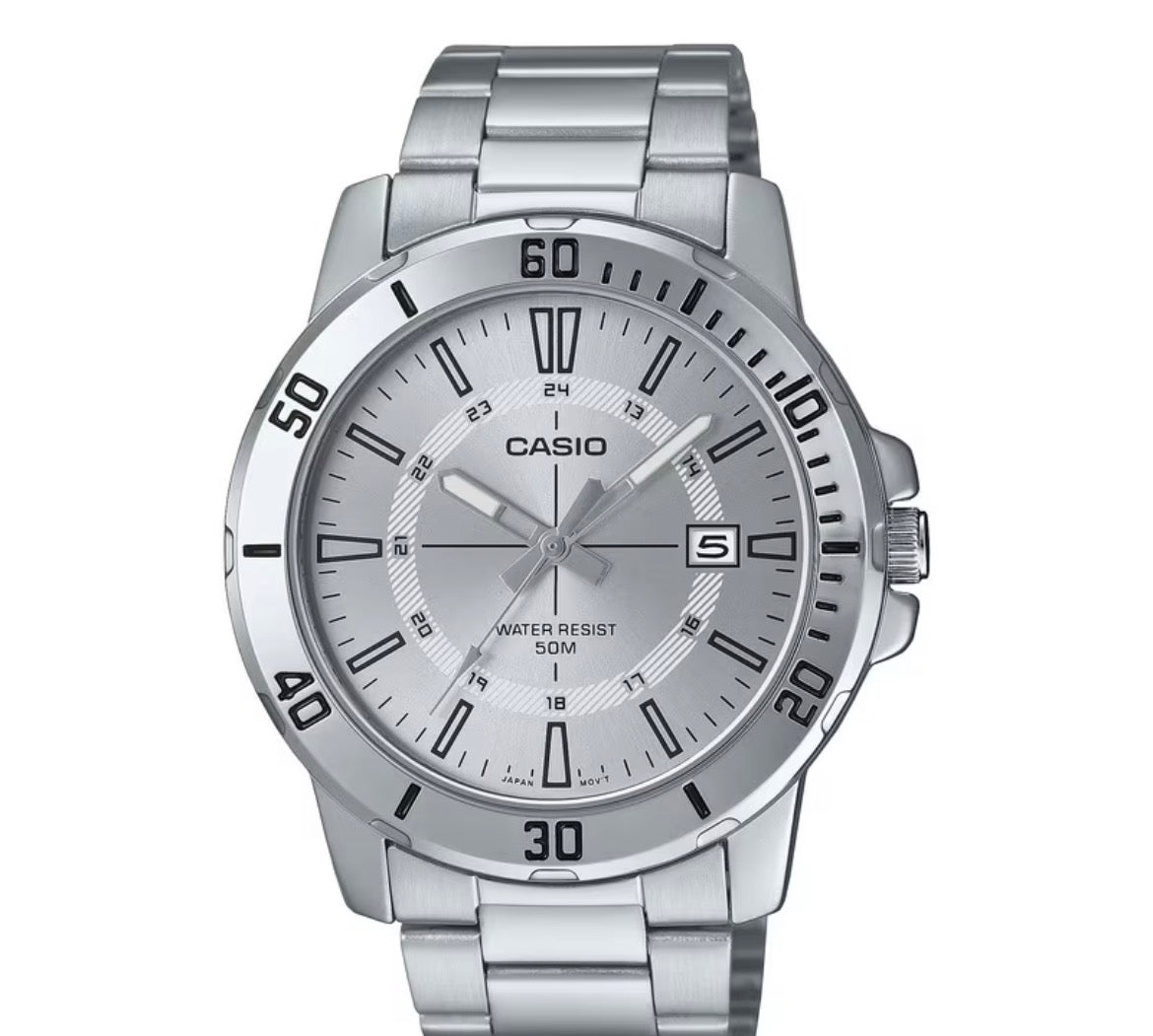 Casio Silver Dial Stainless Steel Watch