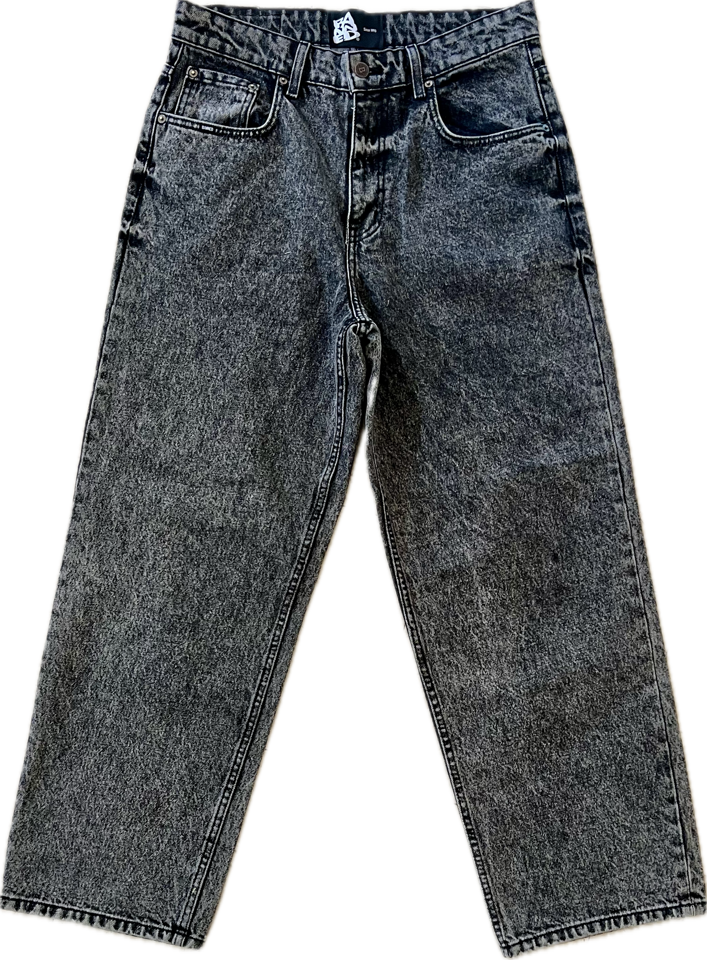 BANNED Baggy Black Denim Acid Wash Pants