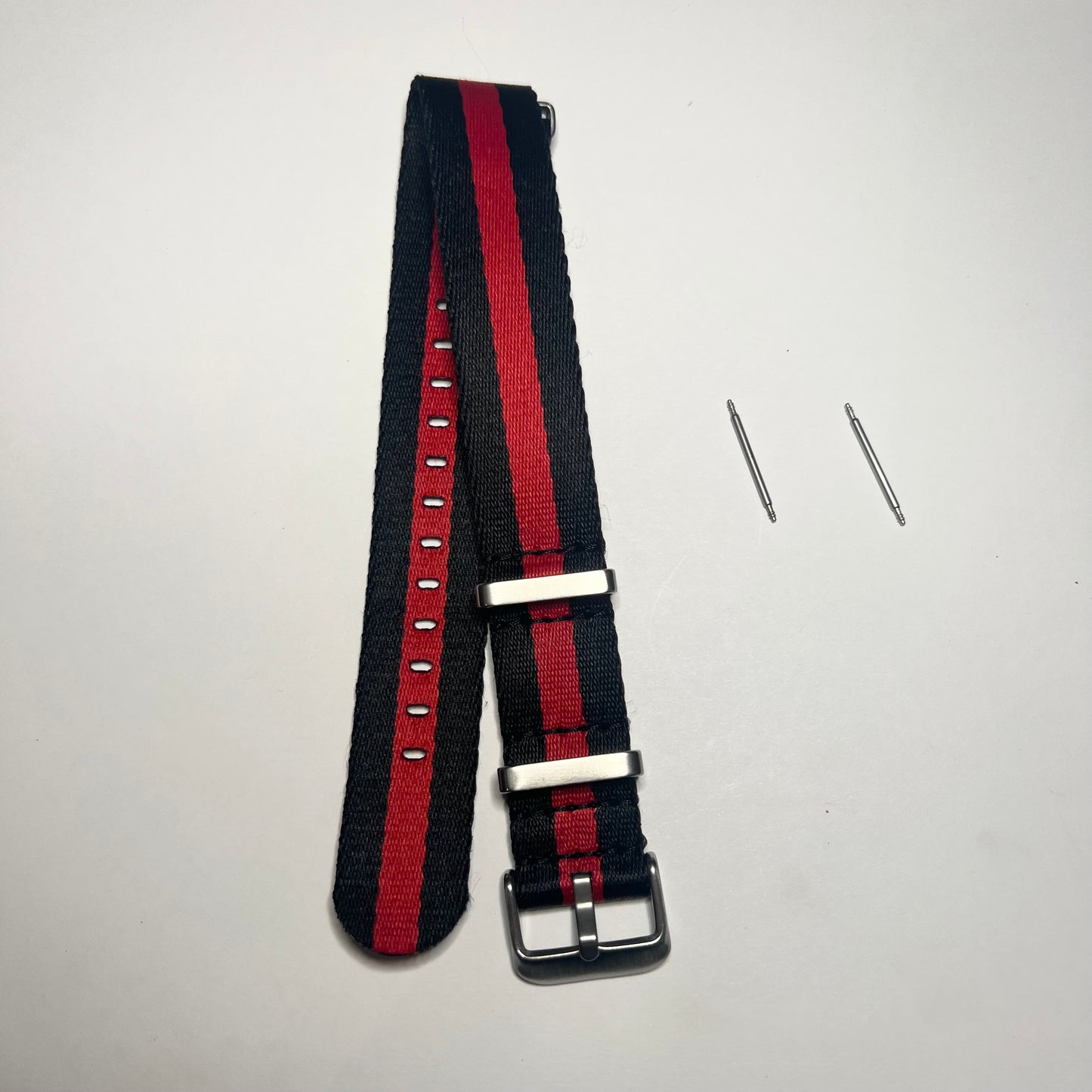 Red Navy wide Stripe  20mm Nylon NATO  Strap