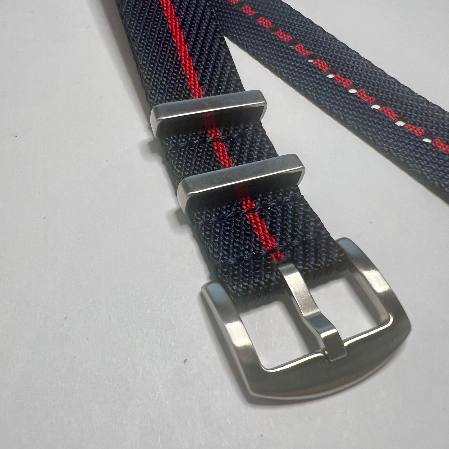 Navy Red 22mm Nylon NATO  Strap