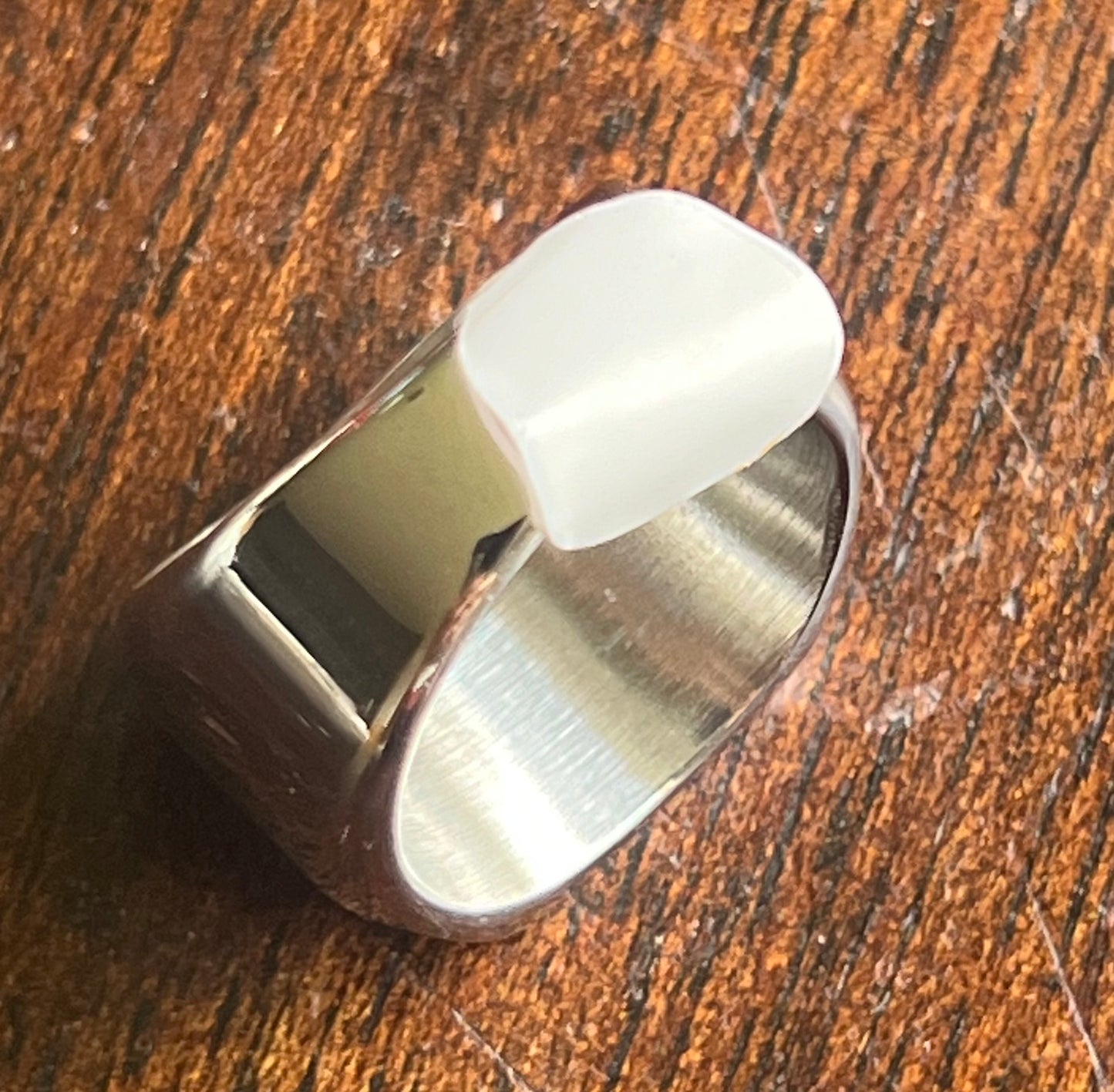 BANNED Skate Shop Bold Chrome  Silver ring US Size 9