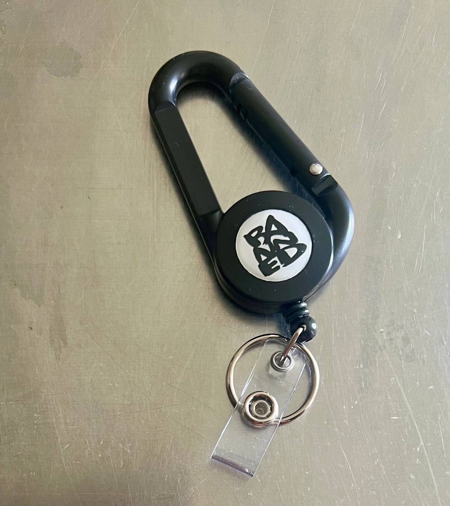 BANNED Carabiner + Retractable Badge Holder Multi Function Keychain
