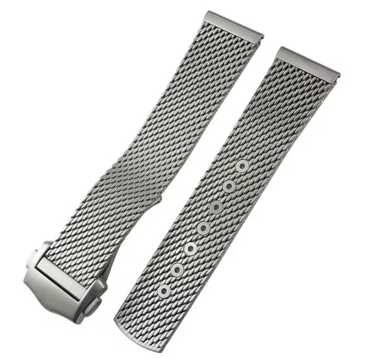 TITANIUM Mesh 20MM Fits Omega Seamaster 300 and others  NO Logo  Milanese Bracelet