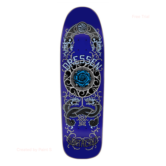 Santa Cruz Dressen Rose Crew One Shaped 9.31in x 32.36in Skateboard Deck