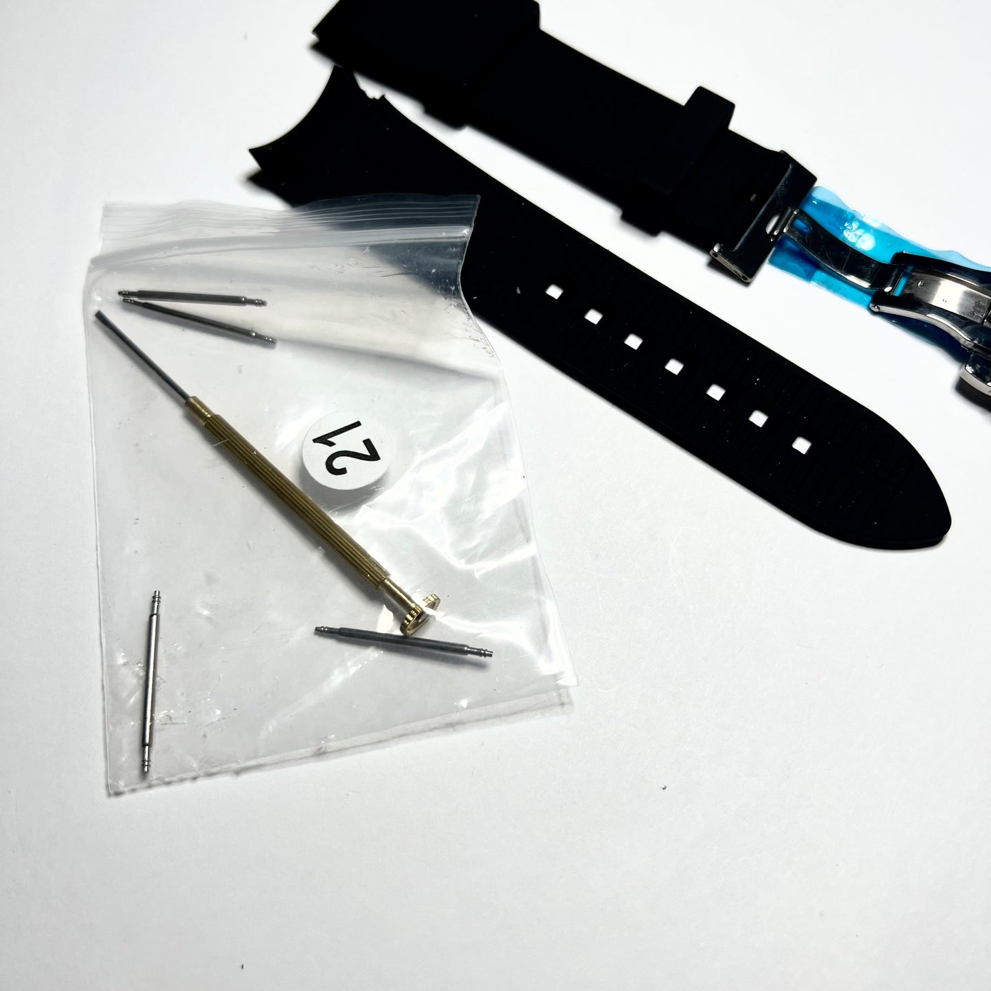 Omega 21mm Rubber & Deployment StainlessSteel  Buckle Strap