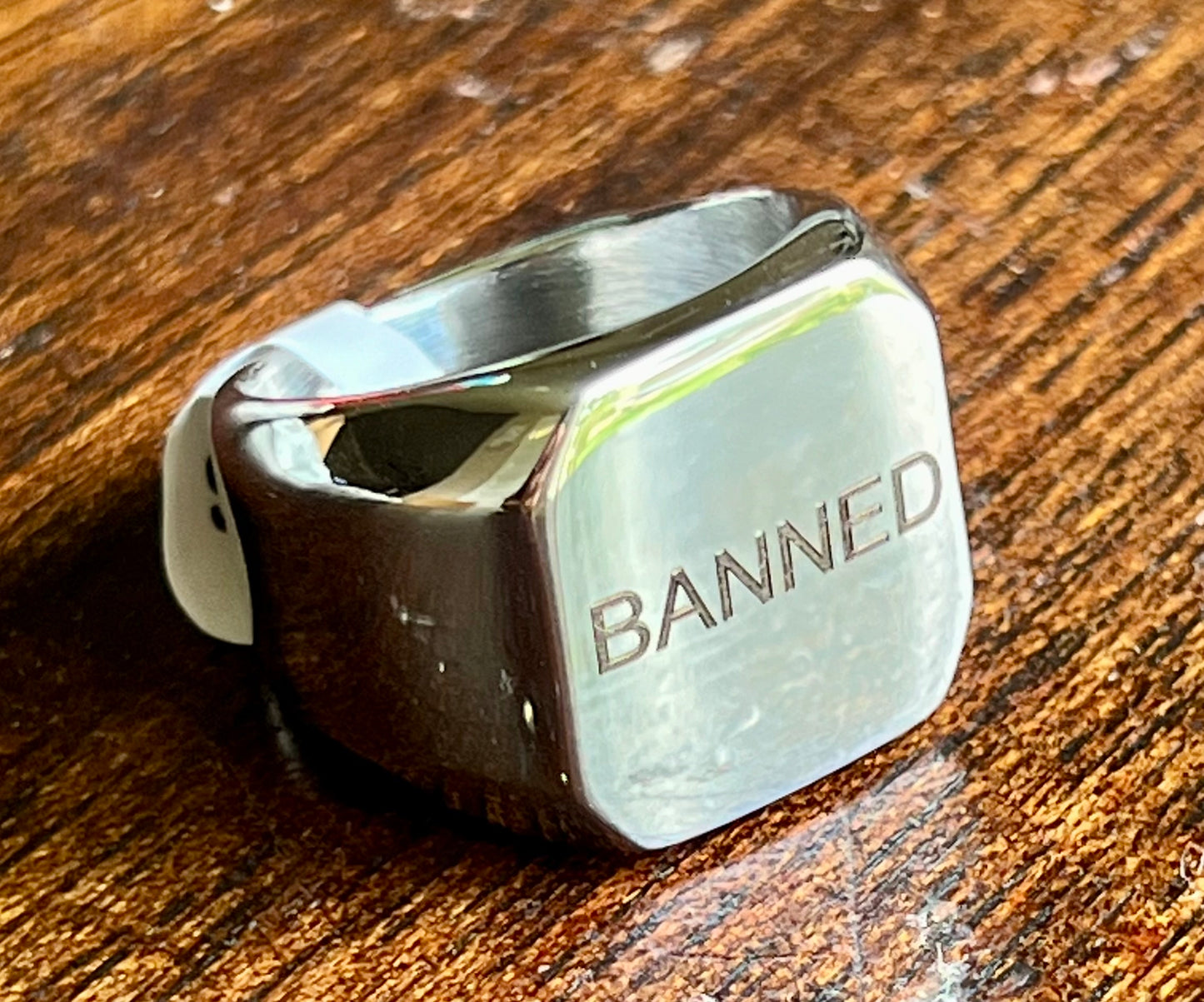 BANNED Capital Silver Chrome US Size 8