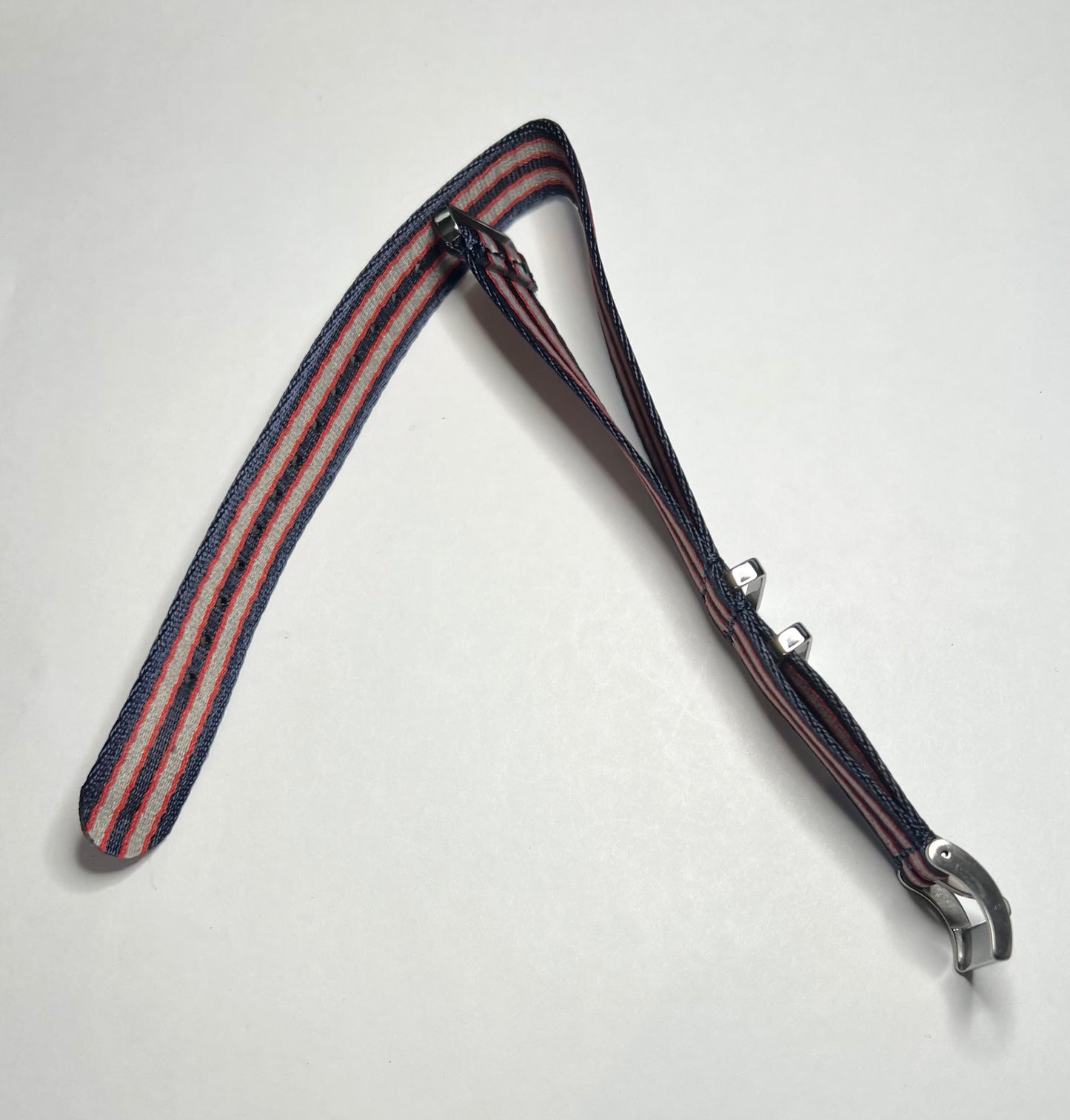 Navy Gray Red Stripes 20mm Nylon NATO  Strap