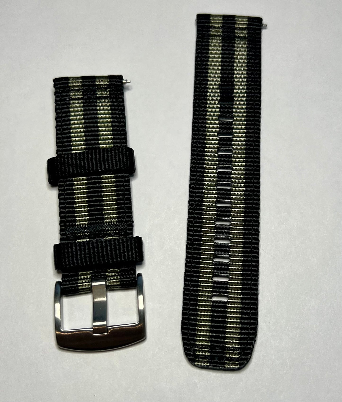 Black Gray 22mm Nylon NATO  Quick Release Bard Strap