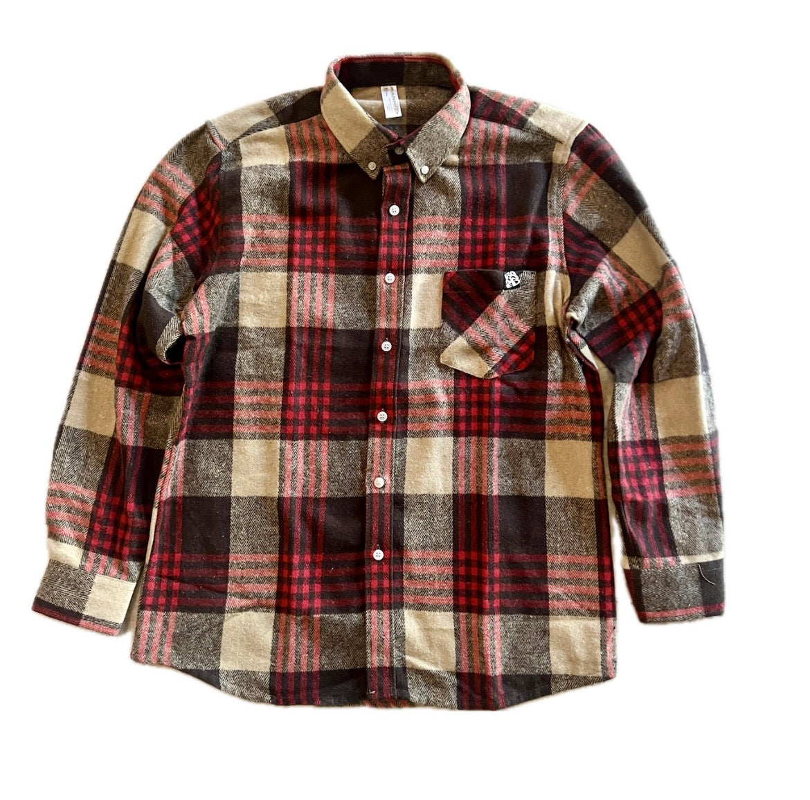 BANNED Summit Red Tan Flannel Button Shirt