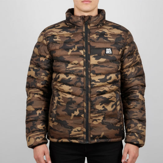 BANNED “X2” Reversible Black/Camo Puff Jacket
