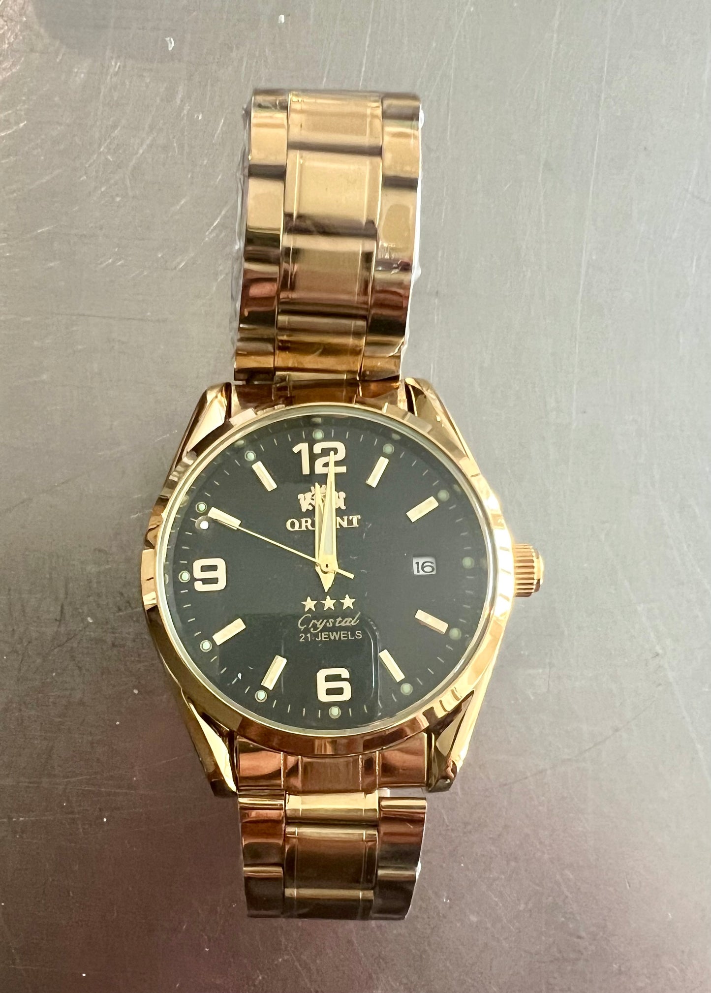 Orient Gold Black Dial Automatic  movement watch