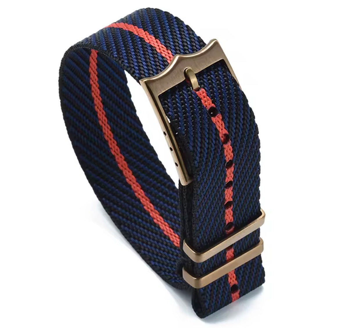 Tudor Nato Navy/Red Bronze Buckle 22mm NATO strap