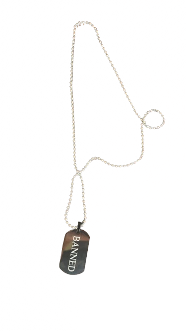 BANNED Black Dog Tag 24” Chain