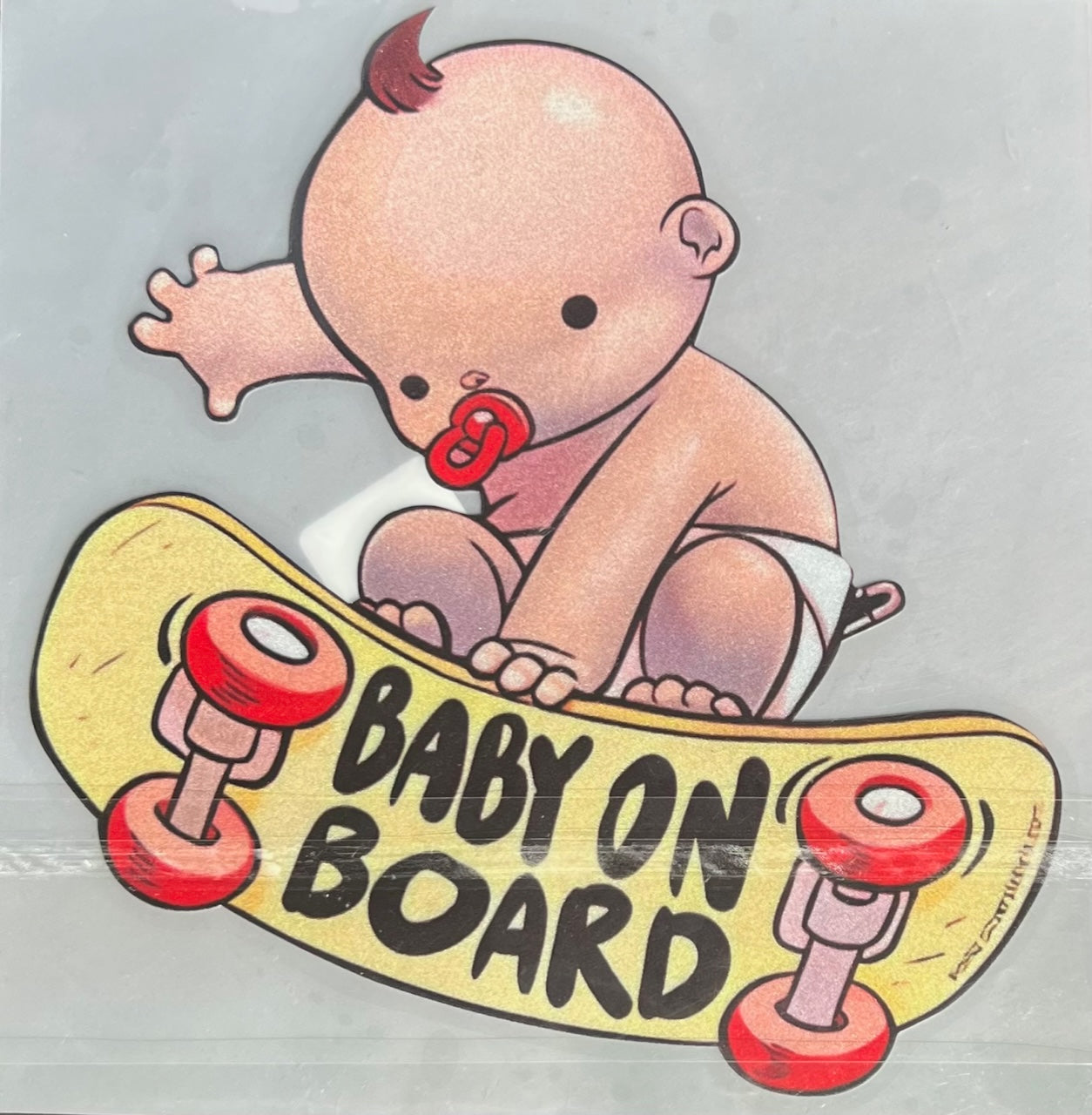 Baby on Board Skateboarder Sticker Color