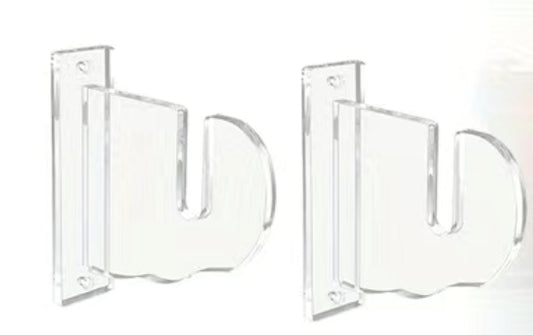 Wall mount bracket CLEAR for skateboard deck or complete display (2)