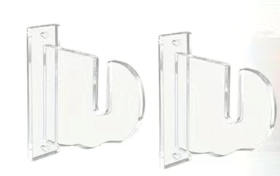 Wall mount bracket CLEAR for skateboard deck or complete display (2)