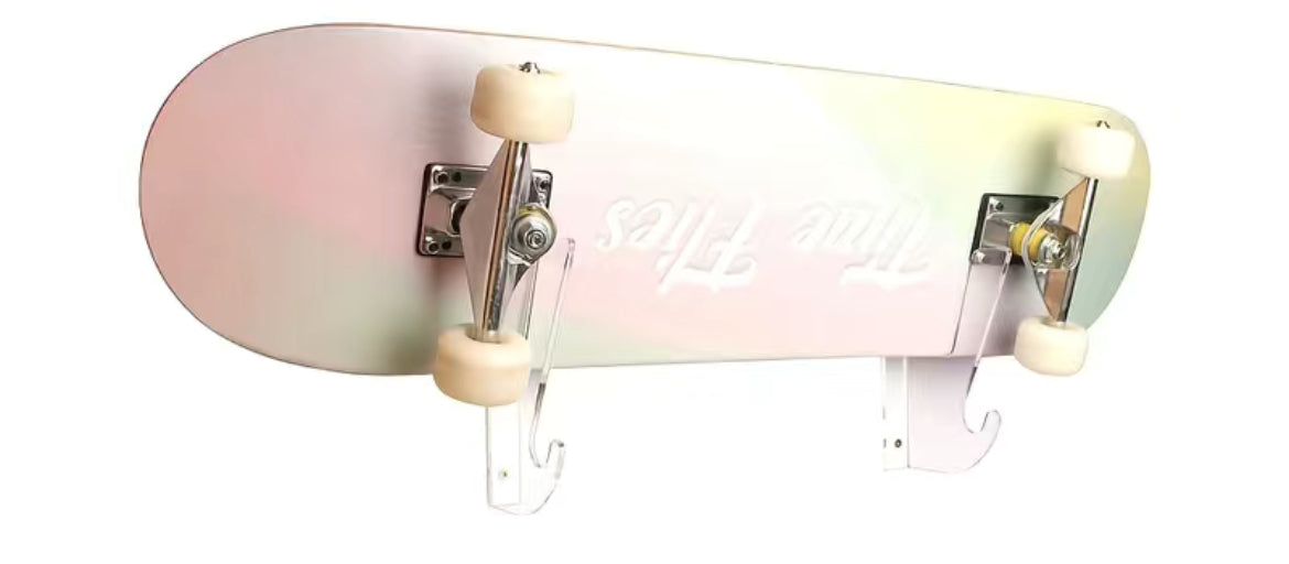 Slant wall mount clear bracket for skateboard deck or complete display (2)