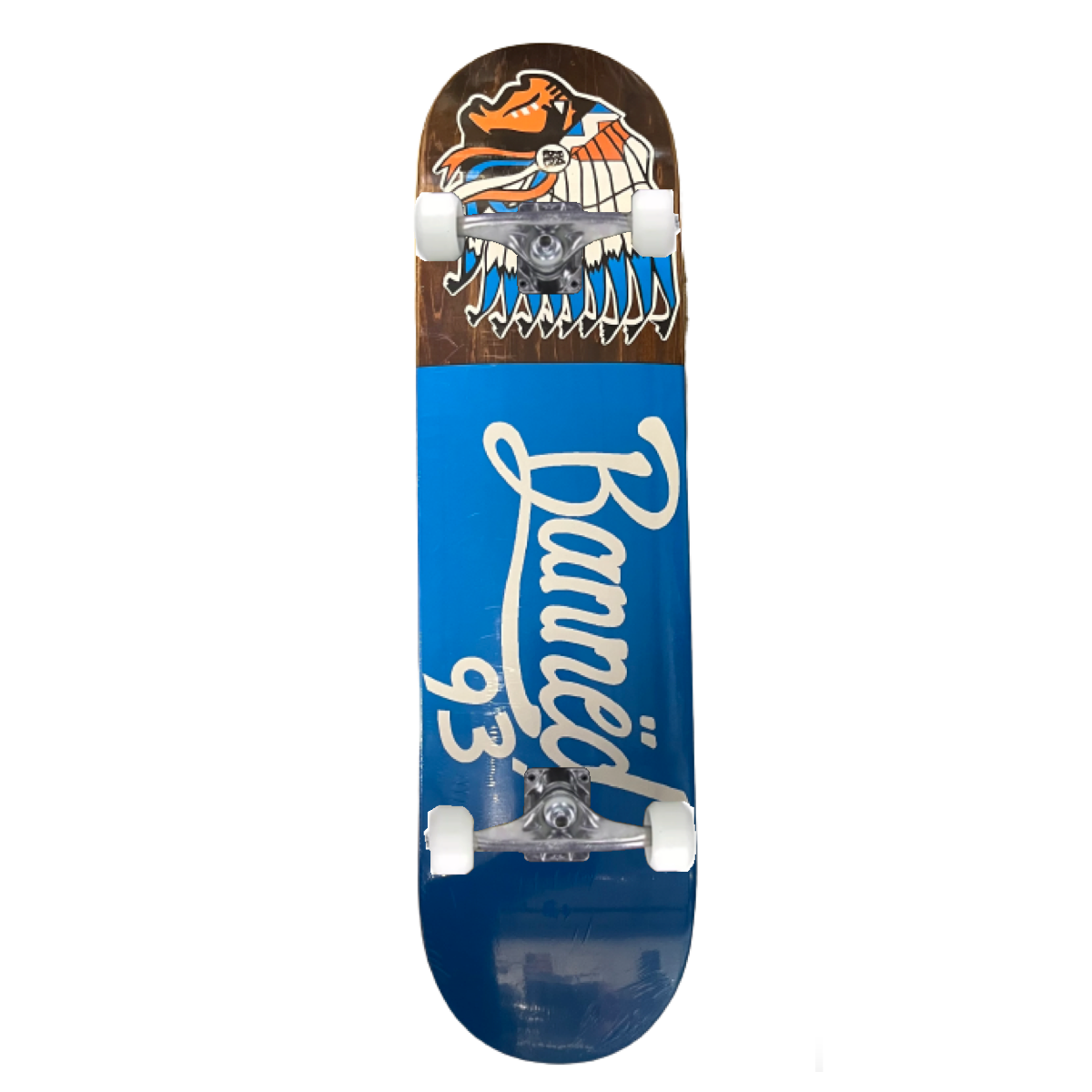 BANNED Script Blue Complete Skateboard