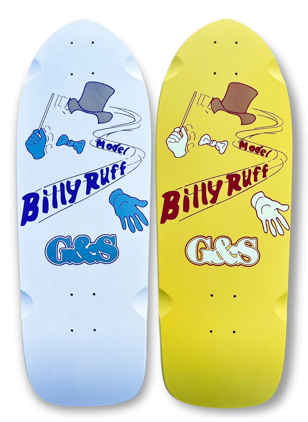 G&S Billy Ruff "Invisible Magician" - White Reissue Skateboard Deck