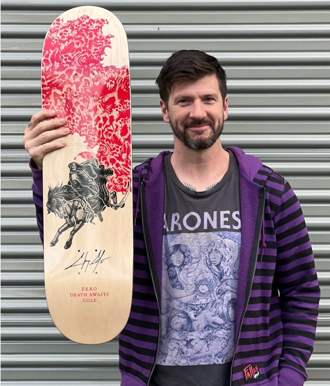 Zero Chris Cole Signed Death Awaits Limited (1) of 100 Skateboard Decks