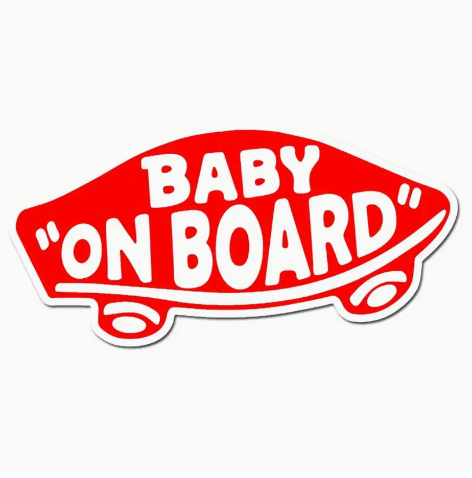 Baby on Board Skateboarder Sticker 5" x 2.5"