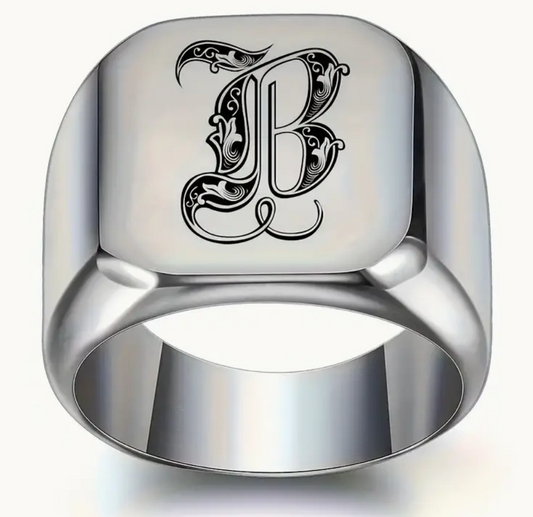 BANNED "B" Ring Stainless Steel Ring Unisex
