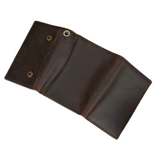 Brown Crazy Horse Leather Biker Wallet