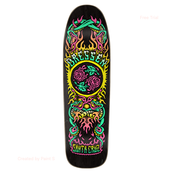 Santa Cruz Dressen Rose Crew Two Shaped 9.31in x 32.36in Skateboard Deck